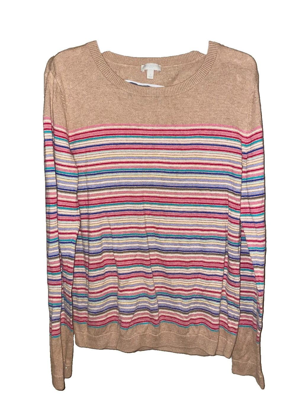 Talbots Multicolor Womens Stripe Crewneck Sweater. - Size Small